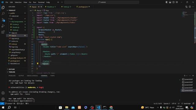 React JS Todo List Tutorial 2024 | Install React Router Dom Package - 05