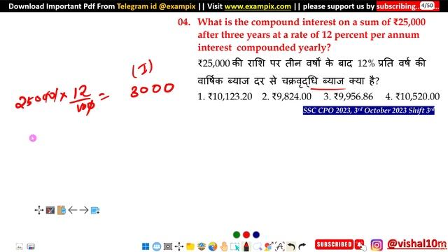 What is the compound interest on a sum of ₹25,000 after three years at a rate of 12 percent per...
