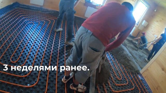 Кладем кафельную плитку в деревянном доме из бруса, до этого здесь сделали теплый пол