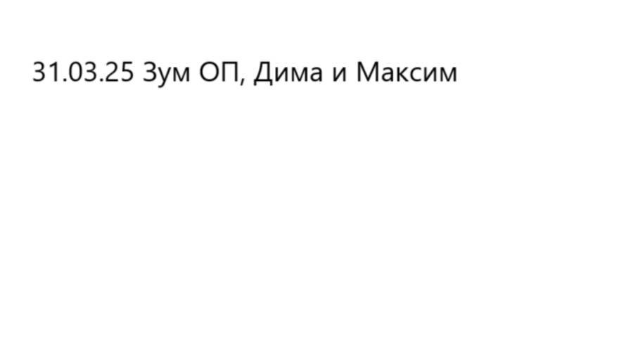 31.03.25 Зум ОП Дима и Максим