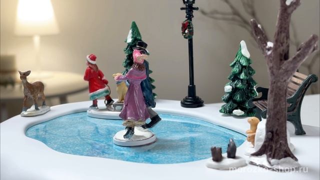 Настольная композиция 'Викторианский каток', динамика, полистоун, 28х20х13 см, 94527-lemax