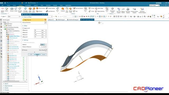 Siemens Nx / Surfacing / Variable Offset смотреть онлайн