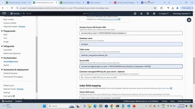 Build Generative AI Application with amazon aurora and knowledge base