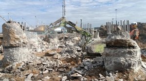 Демонтаж оголовков свай, распушение свай