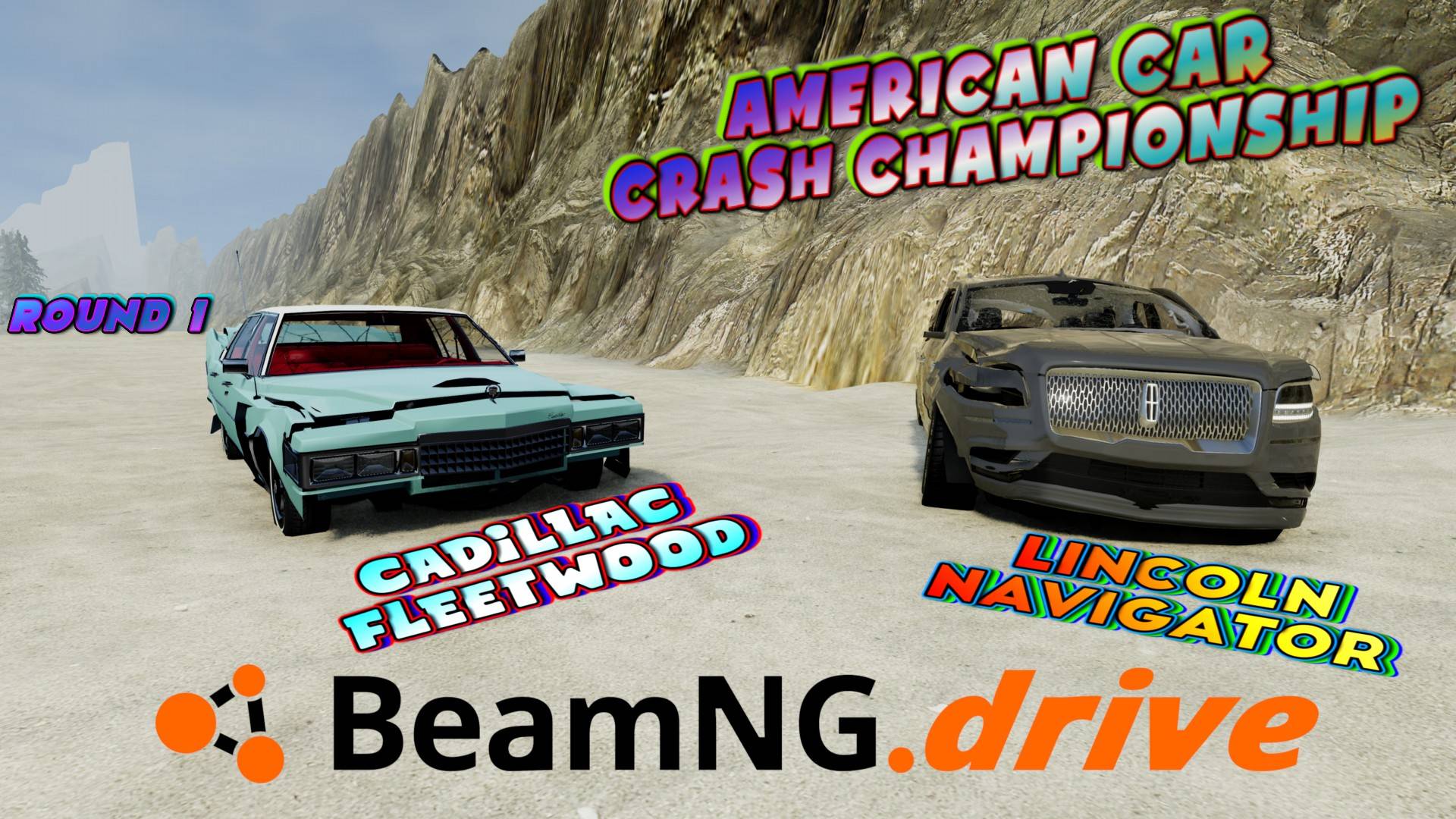 ROUND 1/ LINCOLN NAVIGATOR VS CADILLAC FLEETWOOD/AMERICAN CAR CRASH CHAMPIONSHIP BEAMNG DRIVE/