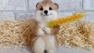 Хомяк Хом Хомыч, игрушка валяная из овечьей шерсти.