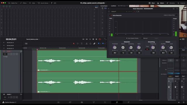 SOUND NOISE REDUCTION auto | DaVinci Resolve Fairlight смотреть онлайн