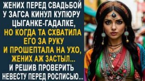 Жених перед свадьбой у ЗАГСа кинул купюру цыганке-гадалке. Но когда та схватила его за руку...