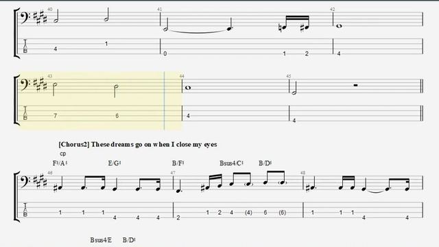 These dreams -Electric bass guitar -Exercise -Guitar pro tab -Link tab