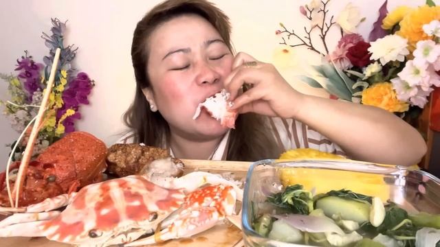 LOBSTER 🦞 CRAB 🦀 PORK BELLY MIX VEGGIES #mevlog #asmrsounds #eatingshow #mukbangphilippines