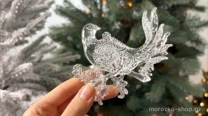 Ёлочное украшение ГОЛУБКА, акрил, прозрачно-серебристая, 10 см, 150067