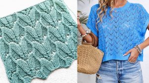 Шикарнейший ажурный узор Тюльпаны 💥 Для вязания джемпера, топа, палантина