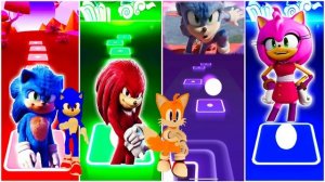 Sonic vs Knuckles vs Tails vs Amy Rose || Tiles Hop EDM Rush