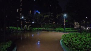 Relaxing Rain Walk in Seoul 1AM | Umbrella Binaural Rain Sound | 4K Ambient Video ASMR