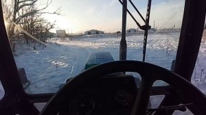 Трудности работы на Мтз-82.1в сильный мороз!