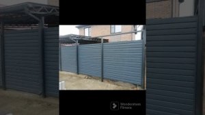 Металлосайдинг евробрус графит 7024.  Откатные ворота, калитка забор. Навес поликарбонат серая брон