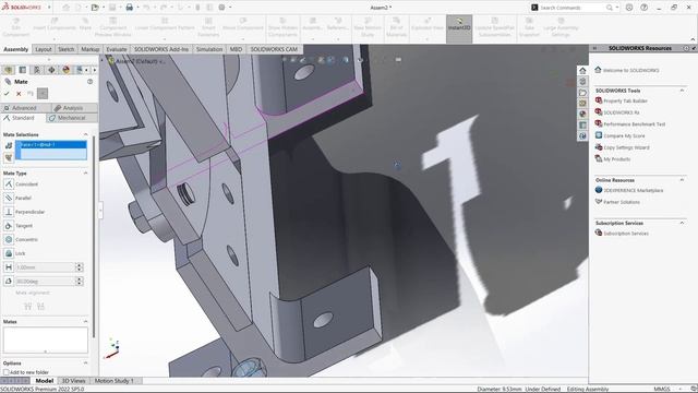 Assembly of a Manual Shearing Machine in SolidWorks