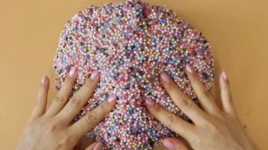 Слайм с воздушными разноцветными шариками! Делаем слайм дома!