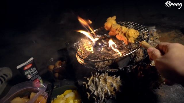 Sub)2000원대 화로대 들고 나홀로 숲속 화로구이 캠핑/ 백패커 초보에게 추천하는 캠핑장 / 솔로캠핑 / 혼술캠핑 /슈넬치킨