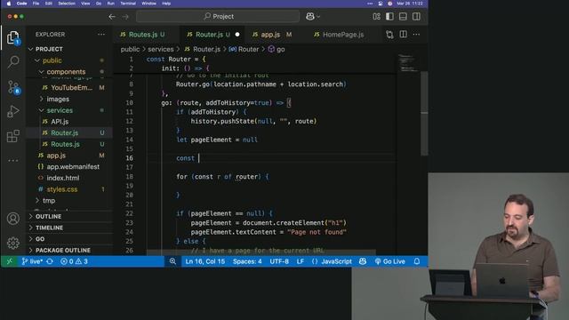 [Frontendmasters] Build a Fullstack App with Vanilla JS and Go. Day 2-1