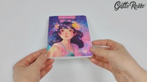 Gatto Rosso. Блокнот в клетку Floral anime. Розовый