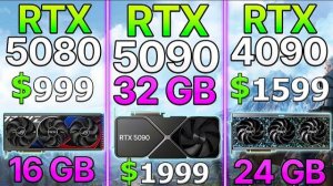 RTX 5080 vs RTX 5090 vs RTX 4090 - Test in 10 Games | 4K