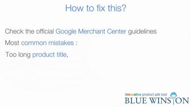 Google Merchant: Invalid images, product titles and descriptions