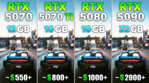 RTX 5070 vs RTX 5070 Ti vs RTX 5080 vs RTX 5090 - тест в 10 играх