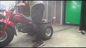 Трайк мотоцикл вездеход Honda ATC110 рама TB02 модификация trike трицикл внедорожный цвет красный