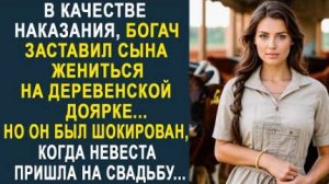 В качестве наказания, богач заставил сына жениться на деревенской доярке... Но он был шокирован...