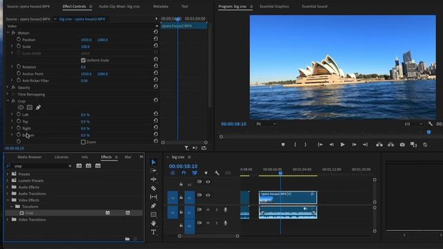 Using The Crop Tool in Adobe Premiere 2024 смотреть онлайн