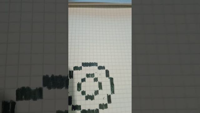 рисую по клеточкам пончик