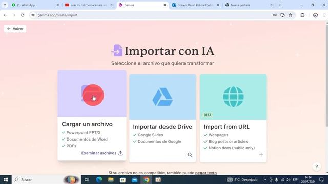 Como Crear Presentaciones y diapositivas con GAMMA AI desde documentos WORD o PDF método 2024