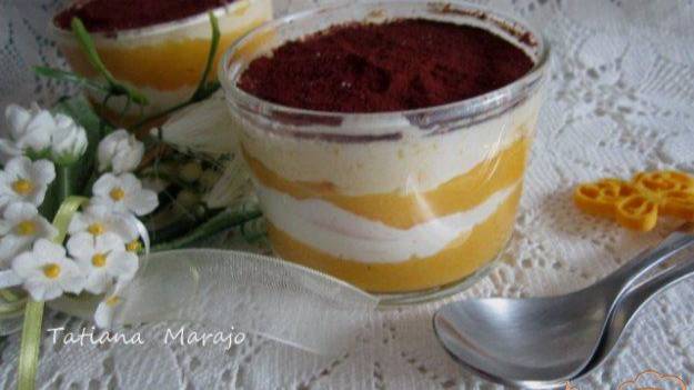 Десерт с экзотическими фруктами