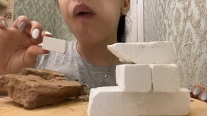 MUKBANG| Sawn Chalk and dry clay|Long Asmr |АСМР| Сухой мел и глина