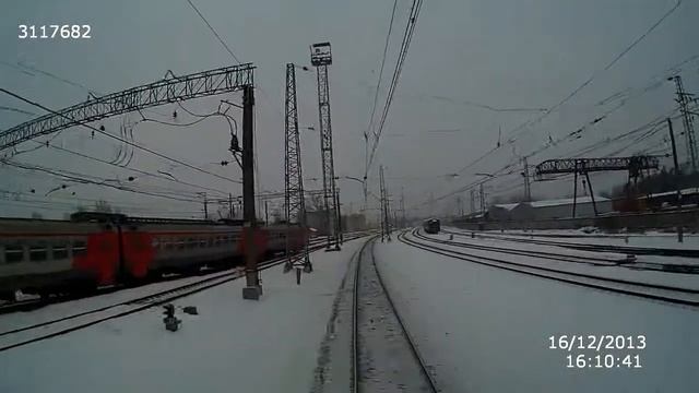 Тепловоз ТЭП70БС №099 вид из кабины смотреть онлайн