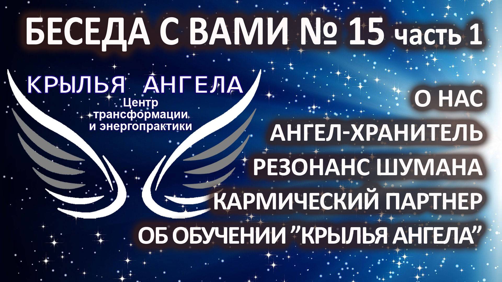 Беседа с вами №15 часть 1. О нас и обучении. Ангел-хранитель. Резонанс Шумана. Кармический партнер.