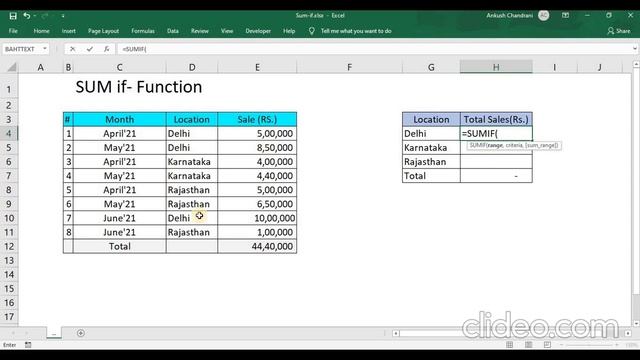 Sum If in excel #sumif