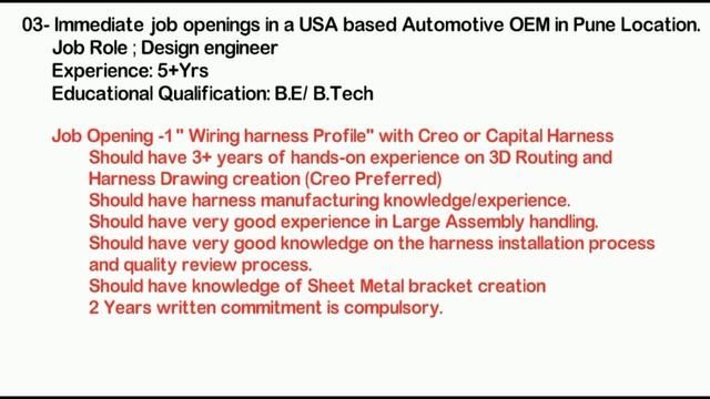 JOB - 43 Design Engineer I ITI/ Diploma Mech. Engineer I CATIA V5/Solid Edge/ UG-NX Jobs I Pune Job смотреть онлайн