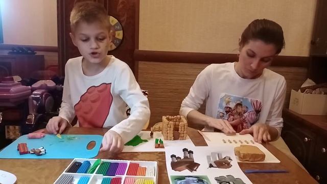 Лепим Minecraft домик из пластилина - 2 часть