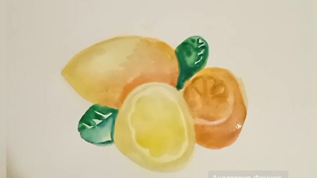 Волшебство акварели 🍋 Рисуем лимоны 🎨 Лессировка акварелью
