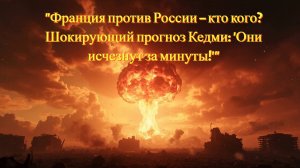 "Франция против России – кто кого? Шокирующий прогноз Кедми: 'Они исчезнут за минуты!'"