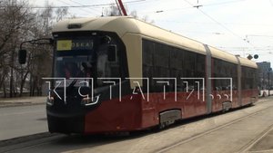 Первый в Нижнем Новгороде трёхсекционный трамвай проходит испытания на маршруте