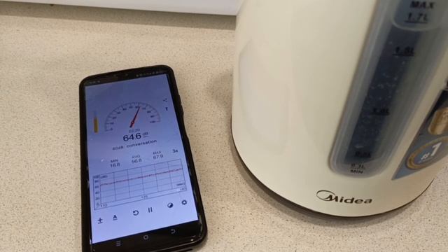 Электрочайник Midea MK-8021 Замер уровня шума. Тест.