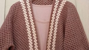 Полный мк , Кардиган крючком из 2 шестиугольных мотивов .