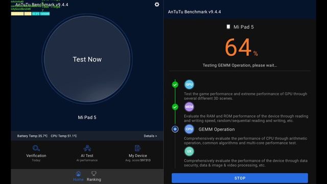 Xiaomi Pad 5 AnTuTu Benchmark test