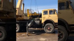 Автокран маз 500 в работе
