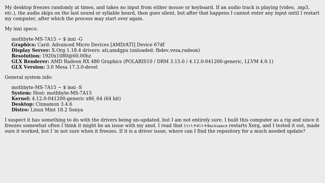 Unix & Linux: Linux desktop freezes regularly with audio skipping смотреть онлайн
