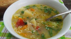 Кулеш на бульне из утки с квашеной капустой