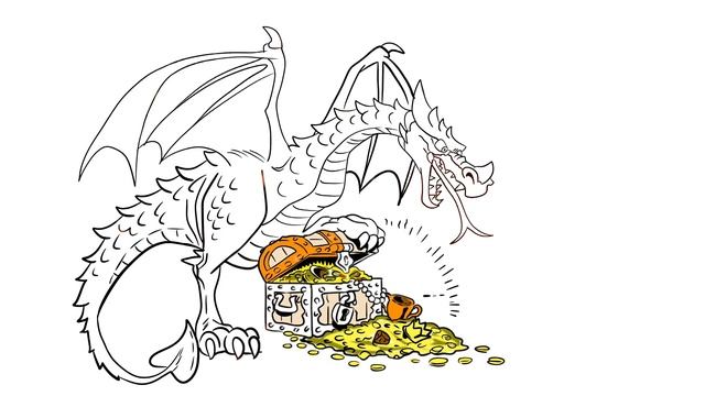 Дракон и его золото. Трусливый гном. Рисуем вместе. смотреть онлайн